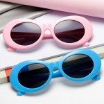 Bold White Oval Retro Sunglasses - Mod Style