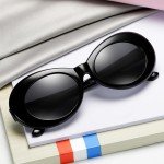 Bold White Oval Retro Sunglasses - Mod Style