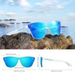 Stylish Blue Mirrored Polarized Sunglasses for Women