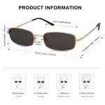 SOJOS Retro 70s-80s Rectangle Sunglasses for Women
