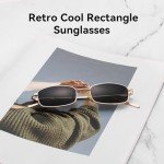 Dollger Retro Rectangle Sunglasses for Men and Women