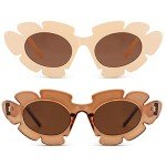 Trendy Cat Eye Floral Sunglasses with UV400 Protection