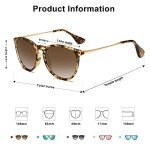 SOJOS Round Polarized Vintage Sunglasses - Matte Tortoise