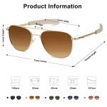 SOJOS Polarized Gold Aviator Sunglasses for All