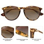 SOJOS Round Polarized Vintage Sunglasses - Matte Tortoise
