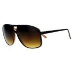 Men's Oversized Racer Sport Sunglasses - Black/Brown