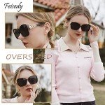 FEISEDY Women's Oversized Pearl Sunglasses with UV Protection