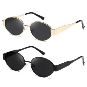 Kimorn Retro Oval Sunglasses for Men & Women