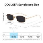Dollger Retro Rectangle Sunglasses for Men and Women