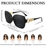 FEISEDY Women's Oversized Pearl Sunglasses with UV Protection