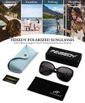 FEISEDY Women's Oversized Pearl Sunglasses with UV Protection