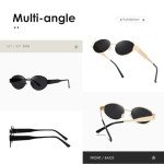 Kimorn Retro Oval Sunglasses for Men & Women