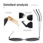 Kimorn Retro Oval Sunglasses for Men & Women