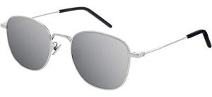 Saint Laurent Silver Rectangle Sunglasses for Women