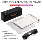 Futuristic Rimless Wrap Around Sunglasses (Black/Grey)