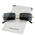 Gleyemor Vintage Rimless Rectangle Gradient Sunglasses