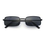 Men's Retro Narrow Rectangular Metal Sunglasses