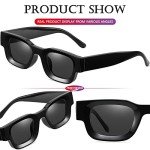 AIEYEZO Retro Thick Rectangle Polarized Sunglasses