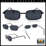 Men's Retro Narrow Rectangular Metal Sunglasses