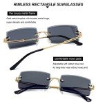 Gleyemor Vintage Rimless Rectangle Gradient Sunglasses