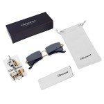 Gleyemor Vintage Rimless Rectangle Gradient Sunglasses