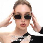 Dollger Retro Rectangle Sunglasses for Men and Women