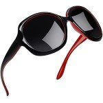 Joopin Oversized Polarized Black Red Sunglasses