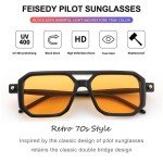 Retro Flat Aviator Sunglasses for Men and Women