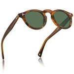 CARFIA Retro Polarized Men's Round Sunglasses