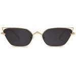 Gold & Grey Small Cateye Sunglasses by SOJOS