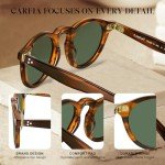 CARFIA Retro Polarized Men's Round Sunglasses