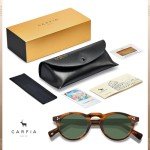 CARFIA Retro Polarized Men's Round Sunglasses