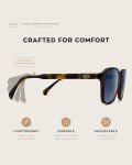 WearMe Pro Men's Polarized Square Sunglasses - Retro Style