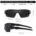 Bevi Polarized Sports Sunglasses with Unbreakable Frame