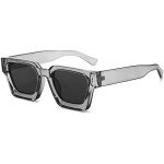 AIEYEZO Clear Grey Square Sunglasses for All