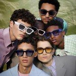 AIEYEZO Clear Grey Square Sunglasses for All