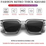 AIEYEZO Clear Grey Square Sunglasses for All