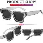 AIEYEZO Clear Grey Square Sunglasses for All