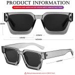 AIEYEZO Clear Grey Square Sunglasses for All