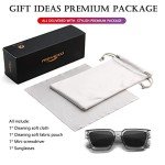 AIEYEZO Clear Grey Square Sunglasses for All