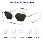 Gold & Grey Small Cateye Sunglasses by SOJOS