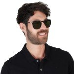 Persol PO3316S Black/Green Rectangle Sunglasses 54mm