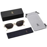 Gold & Grey Small Cateye Sunglasses by SOJOS