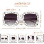 Freckles Mark Elton Rhinestone Oversized Sunglasses