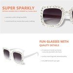 Freckles Mark Elton Rhinestone Oversized Sunglasses