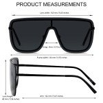 Oversized Rimless Polarized Square Sunglasses for Everyone