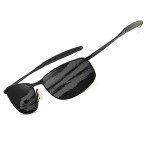 AEVOGUE Black Polarized Retro Sunglasses for Men