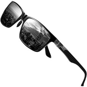 Lightweight Carbon Fiber Square Polarized Sunglasses