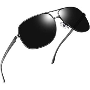 Joopin Oversized Black Polarized Sunglasses for Men