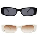 90s Retro Rectangle Sunglasses for Women (2-Pack)